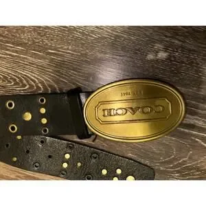 Coach | Accessories | Coach Black Leather Gold Stud Metal  display picture 2